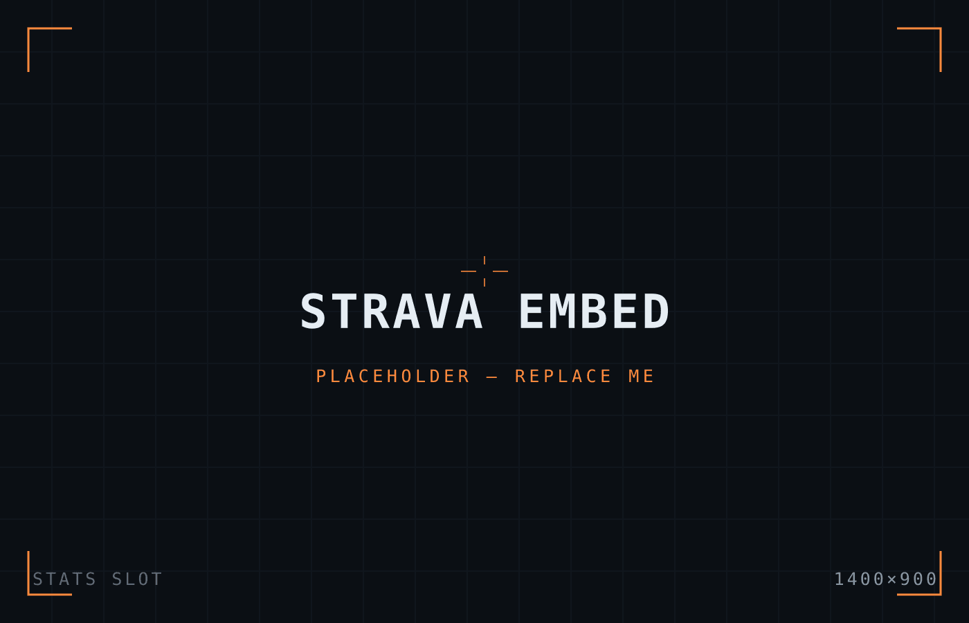 Placeholder for a Strava or DataSport statistics embed